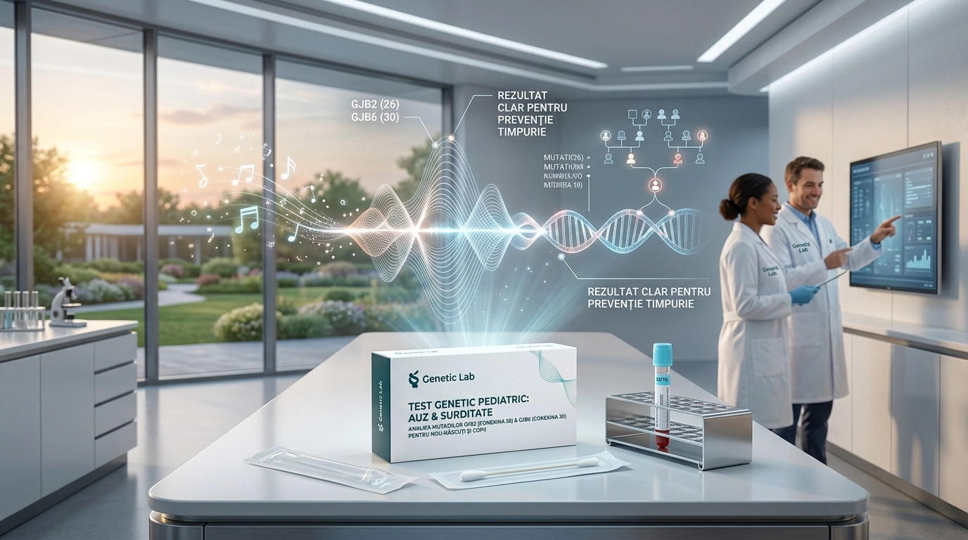 Test Genetic pentru Hipoacuzie Congenitală – Genele GJB2 (Conexina 26) și GJB6 (Conexina 30)